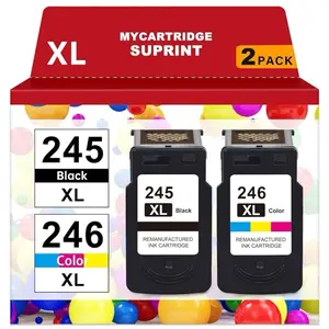 MyCartridge SUPRINT 245XL and 246XL Ink Cartridge Combo Pack for Canon PIXMA TS3122, TR4520, TR4522, TR4520 Printers - 2 Pack