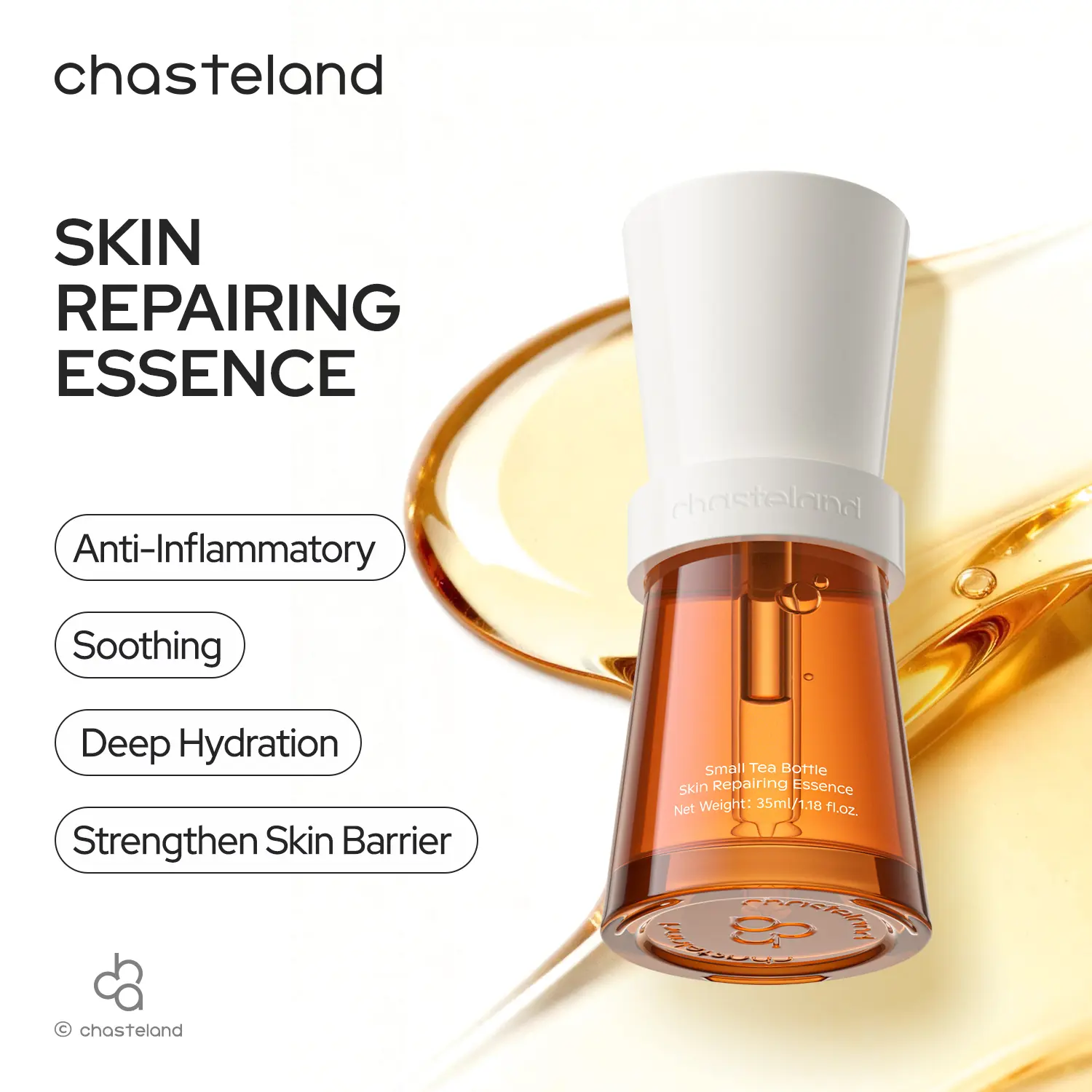 Chasteland Tea Polyphenol Essence: Antioxidant and brightening; firms the skin, repairs the barrier, and soothes sensitivity; deeply hydrates while preventing dullness and aging; a facial care essence suitable for both men and women. Drops Radiance Set