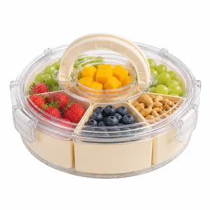 Deals For You – 6-Compartment BPA-Free Snack  Tray with Airtight Lid & Handle, Portable  Leak-Proof Food Container for Picnic Party  Charcuterie Meal Prep – Hostess Housewarming  Gift Idea for Family Kids【Summer · DFYD】 summergarden