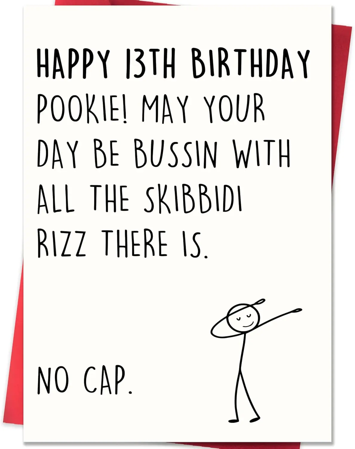 Funny 13th Birthday Card for Boys Girls,13 Year Old Birthday Gifts & Decorations for Son Daughter Nephew Niece,Hilarious 13th Birthday Card for Teenagers with Gen Z Slang Meme-Inspired Design