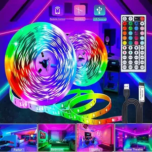 USB RGB LED Strip Light, Led Mood Light, Remote Controlled Adjustable RGB Flexible Neon Lights for TV Backgrounds & Party Decorations, USB Powered 1pc Tabletop Installation