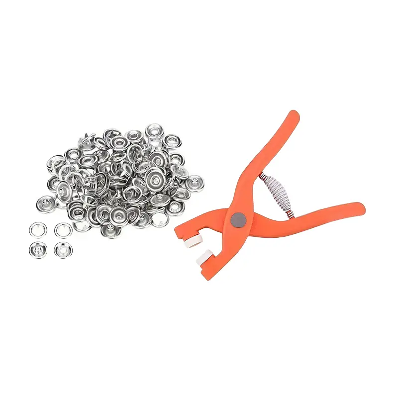 202-Piece Metal Button Sewing Tool Kit - Manual Pliers, Storage Box, Sewing Accessories for DIY Crafts, Clothes Enthusiasts