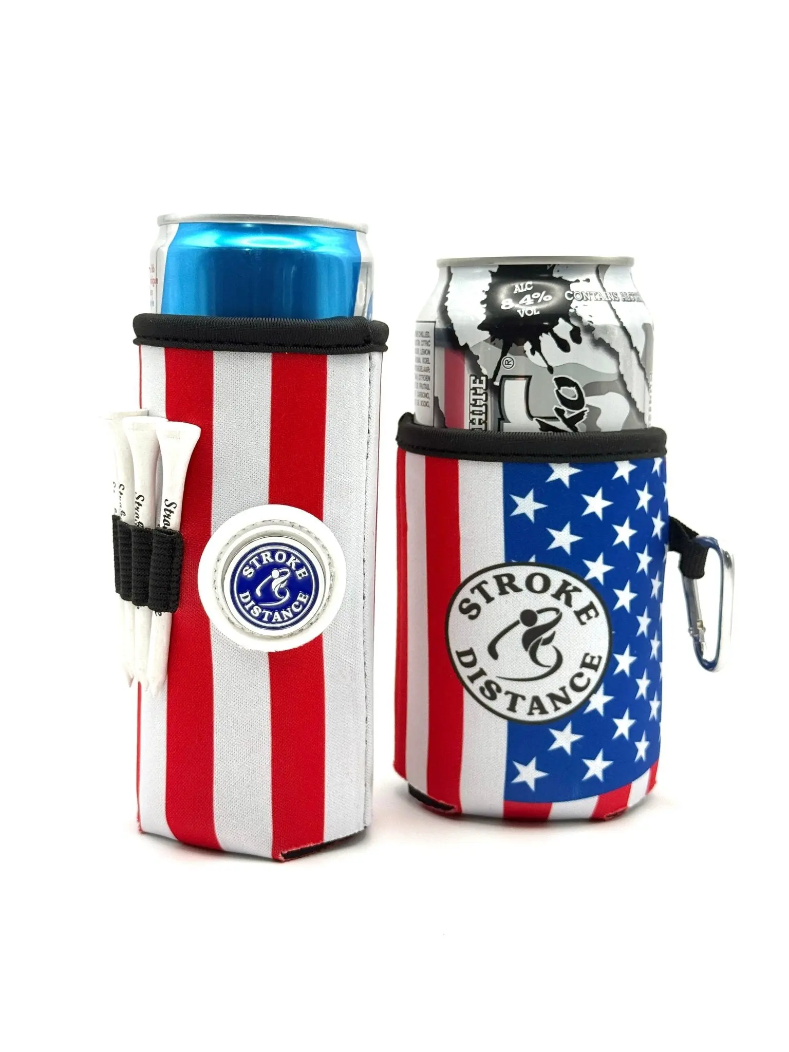 Beverage Caddie 3-in-1 Golf Insulator, Removeable Ball Marker, Bag Clip & Tees Combo