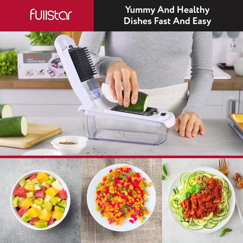 Fullstar Vegetable Chopper & Slicer | Stainless Steel Blade, Onion Dicer, Food Prep Kitchen Gadgets | Perfect for Quick Meal Prep | Perfect Gift!