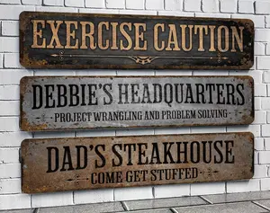 Customizable Rusty Metal Sign: Vintage Style Street Sign 16 × 4 inches