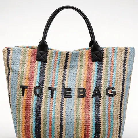 2026 Fall Winter Korean Style Rainbow Striped Woven Tote Bag, Large Capacity Handbag, Versatile Commuter Shoulder Bag, Ins Fashion, Casual Fashion Bag, Fashionable Patterned Bag, Daily Commuter Tote