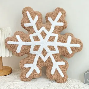 Cozy Snowflake Throw Pillow Christmas Easter 3D Snowflake Shaped Cushion for Sofas And Offices, Decorative Plush Pillow Gift for Mother's Day Easter Christmas Decoration, Home Decor for Sofas And Bedroom