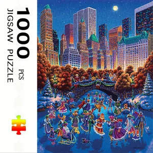 1000 Piece Christmas Party Theme Puzzle, Large Adult Family Interactive Toy, DIY Home Decor Brain Challenge, Holiday Scene, Mixed Colors