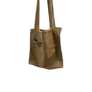 Brown Nude Tote Fux Leather