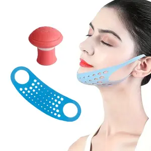 Reusable Silicone Face Lifting Tool, Face Lifting Device, Portable V-shaped Ear Hook Silicone Facial Treatment Belt, Facial Skin Muscle Exerciser, Holiday Gift, Comfort