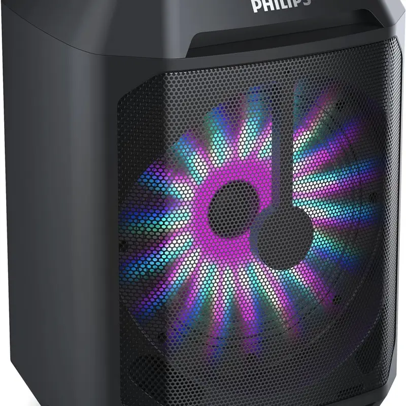 PHILIPS True-Wireless Hands-Free Portable Bluetooth Speaker - 30W, Batteries Built-In, 7 Hours Battery Life, Connection, Dynamic Bass Boost, Karaoke Mode, Adjustable Subwoofer, Light Sync LED Light, Surround Sound, for Get-Together Music Playback
