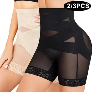 2/3 PCS Shapewear Tummy Control Body Shaper High Waisted Butt Lifting Panties Shapewear Shorts Thigh Slimmer Lace