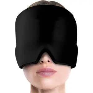 Migraine Relief Cap, Soothing Headache Ice Face Mask Products, Hot and Cold Therapy, Migraine Headache Relief Cap for Migraine, Sinus, Puffy Eyes, Tension, Stress and Hangover(Black&Pink),Perfect Holiday Gift