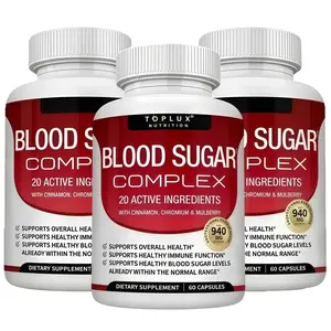 3X Blood Sugar Complex Supplement - Supports Healthy Blood Sugar Levels Already Within Normal Range All Natural with Cinnamon, Bitter Melon, Chromium, Mulberry, Alpha Lipoic Acid, Non-GMO, 60 Capsules