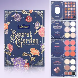 Four-In-One Cosmetic Makeup Palette, Eyeshadow Highlighter Blush Contour, Pearl Shimmer Glow Matte Daily Use, Beauty Essentials