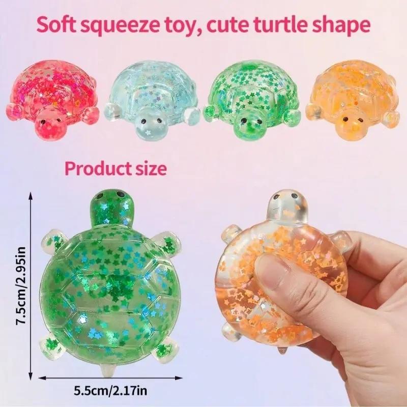 Sugar Turtle Squishies Toy - Shiny Sticky Casual Stress Relief Squeeze Item, Cool Gifts for Kids, Summer Fidget Option, Birthday & Party Present, Squishies Toys