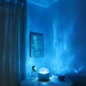 16 color and pattern ocean lamp projector, projecting water wave effects onto walls and ceilings with calm sensory lighting