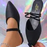 Women's Pointed Toe Flat Mules, Casual Fashion PU Leather Slip-Ons, Metal Buckle, Soft Rubber Sole, Office & Daily Wear, Soft Soled Mules