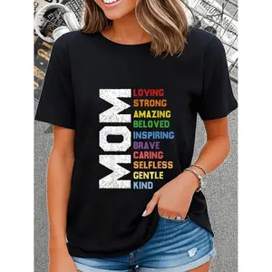 Casual Short-Sleeve Shirt for Mother'S Day Featuring a Humorous And Affectionate Design Celebrating a Strong And Amazing Mom