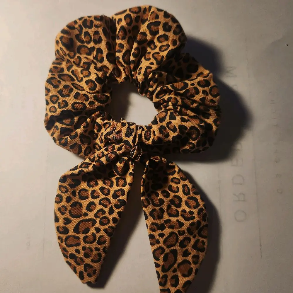 Leopard Print Scrunchie - Soft Fabric Hair Accessory for Stylish Looks