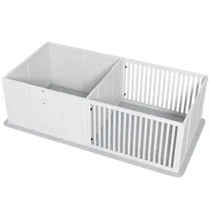 PawHut Whelping Box for Dogs, Dog Whelping Box with Waterproof Pee Pad & Adjustable Door for Small, Medium & Large Breed Dogs, 65" x 31.5"