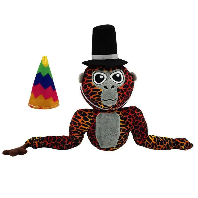 Gorilla Tag Plush Toy 11" - Soft Stuffed Animal with Top Hat, Perfect for Room Decor & Gift for Horror Game Fans, Soft & Durable Material Stress Relief Toys