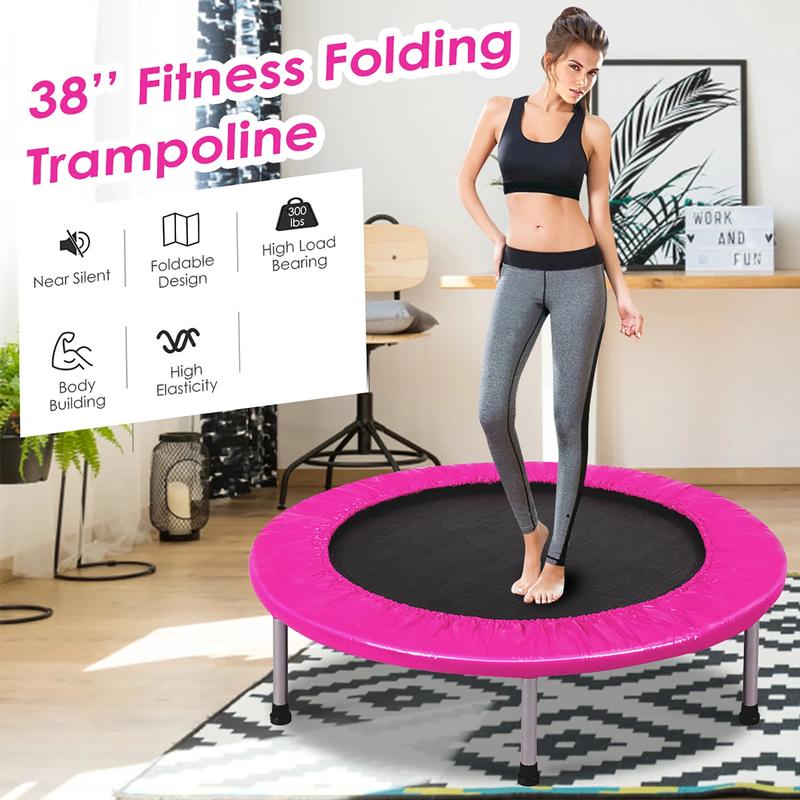 38'' Rebounder Trampoline Adults and Kids Exercise Workout w/Padding & Springs