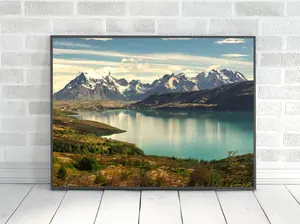 Torres Del Paine National Park - Patagonia poster - Chile - Quality Digital Photo - Patagonia Landscape - Mountain Lake Landscape