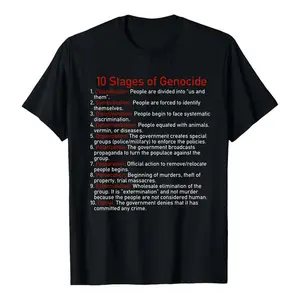 100% Cotton 10 Stages of Genocide Human Rights T-Shirt, Abolish Ice Fck Ice Anti Maga Tee, Support Immigration Human Rights Shirt