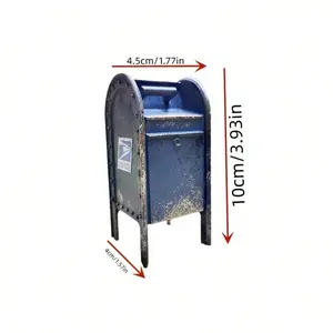 Vintage Mini Mailbox Decoration, 1:12 Scale For Home & Office Decoration, Indoor & Outdoor Use