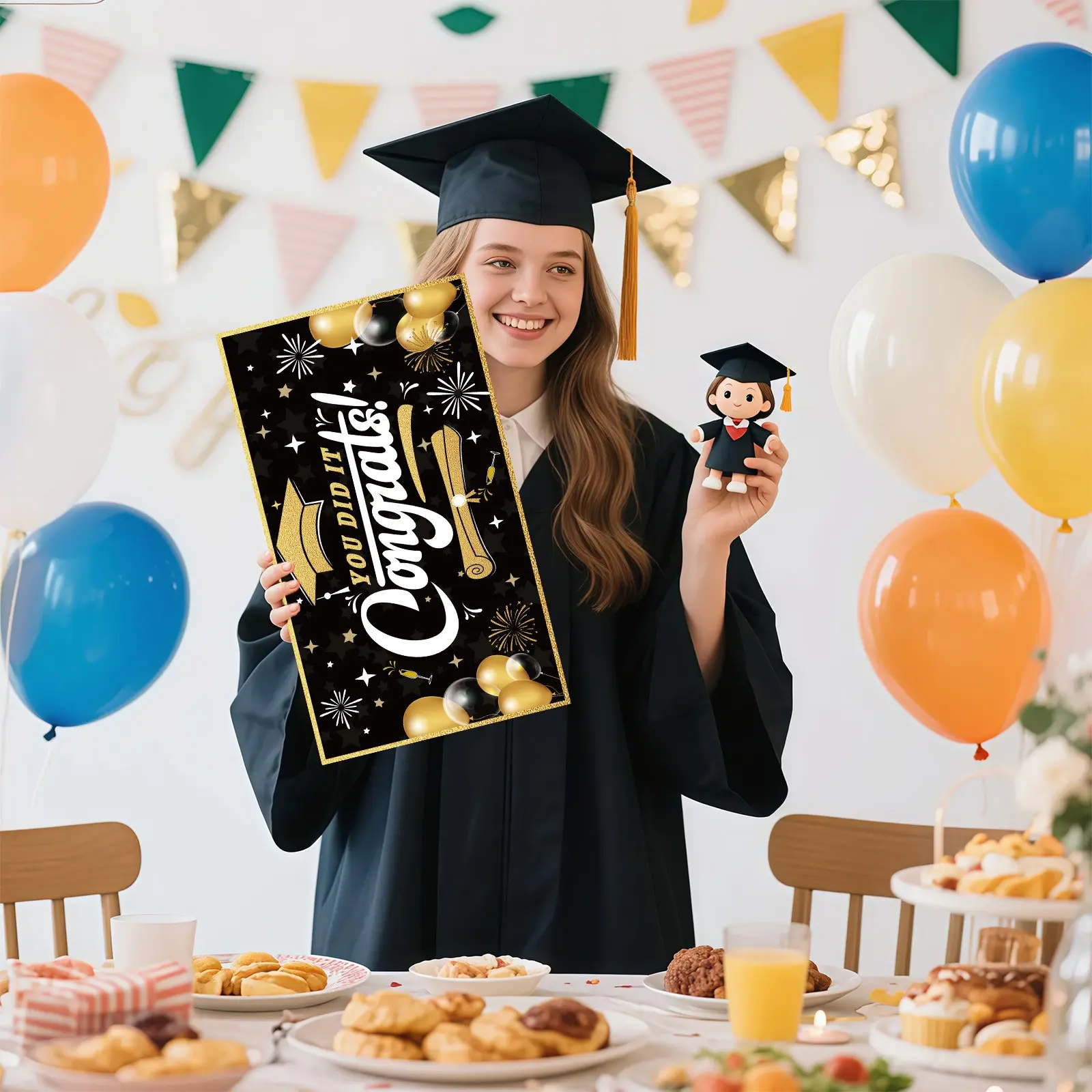 Extra Large Graduation Envelope Wallet, Cash Slot and Card Slots, 14x8 Inch Surprise Gift Bag, Fun Money Holder for High School and College Graduates