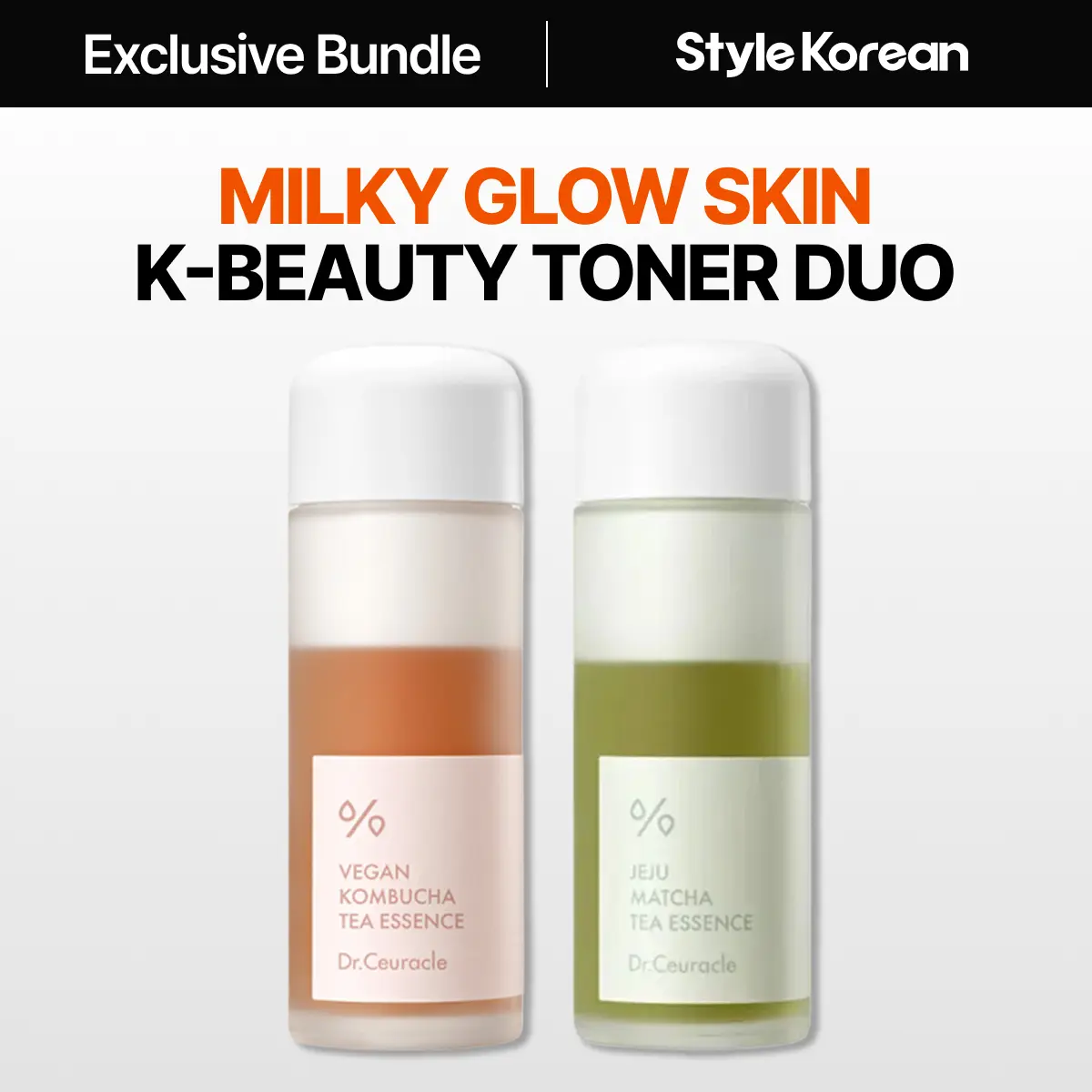 [Dr.Ceuracle] Matcha Kombucha Tea Essence DUO - Jeju Matcha Tea Essence 150ml, Vegan Kombucha Tea Essence 150ml