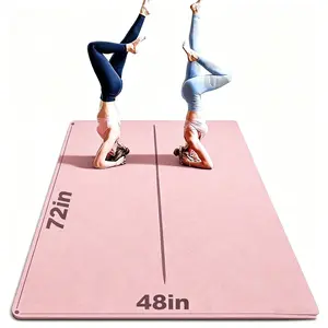 Large Yoga Mat, Various colors Yoga Mat 6x2 ft/6x4 ft with Alignment Lines ,Thick Yoga Mat, Double-Sized Yoga Mat, Extra-Wide Yoga Mat Fitness Mat, Tear-Resistant,  Thick Non-Slip Yoga Mat Exercise Mat for Home Workouts
