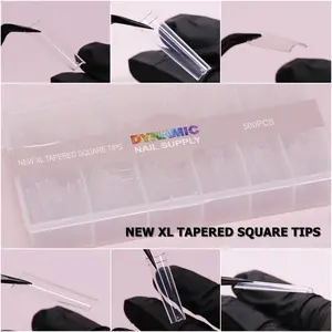 New XL Tapered Square Tips (Updated) - XL - 10 sizes - 500 tips - Clear