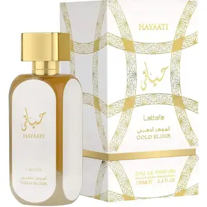 LATTAFA HAYAATI GOLD ELIXIR 3.4 FL.OZ SPRAY Fragrance Perfume Scent Scented Unisex Daily Eau De Parfum Pack Vanilla Aroma Cosmetic Cologne Aromatic Floral