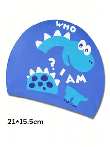 Kids Cartoon Swim Cap, Cute Fashion Swimming Hat, Comfortable Breathable Design, Non-Pressing Head, Paper Card Packaging