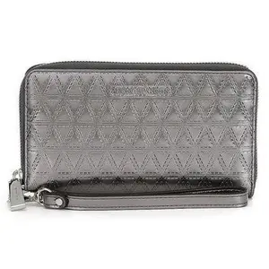 Michael Kors Quilted Metallic Multifunction Phone Wallet - Metalic Grey - 32H7SF6E3K-041
