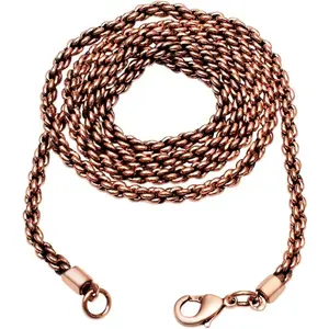 Solid Copper Rope Chain Pure Copper Oxidized Rope Chain Necklace  Copper Chain Necklaces For Women And Mens Chain Thickness 3mm