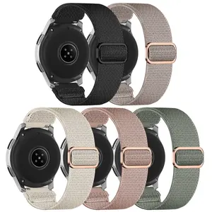 5 Pack Watch Bands Compatible with Samsung Galaxy Watch 3 45mm/Galaxy Watch 46mm Bands/Gear S3 Frontier,22mm Stretchy Nylon Watch Straps Adjustable Wristband for Men Women
