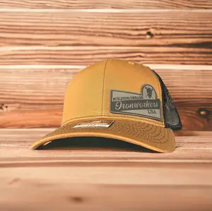 Ironworker need this custom hat. Show off in style with this custom Richardson Ironworker leather patch hat. Building dreams in the USA. Perfect for anyone in this trade.