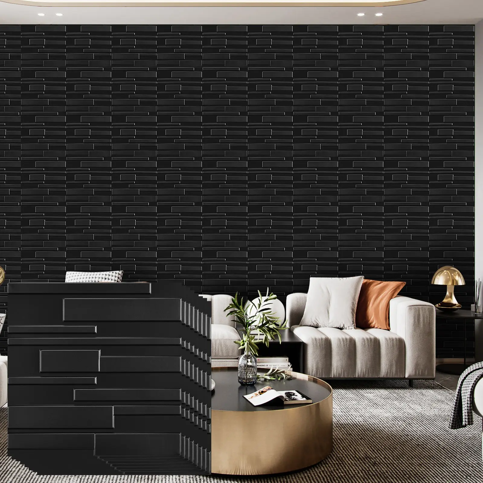 3D Wall Panels, Decorative Panels, 11.8” X 11.8" PVC Wall Panel, Bedroom Wall Panels, 3D Fluted Design, Durable & Easy to Install, Ideal for Home Decor, Available in /, PVC Material