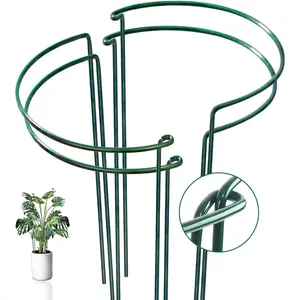 4 Pack Snake  Support Stakes, Peony Cages and Supports, Heavy-Duty Hoseplant Support, Hydrangea Support Cage, Aloe  Support Ring,  Support Stake for Indoor and Outdoor Potted