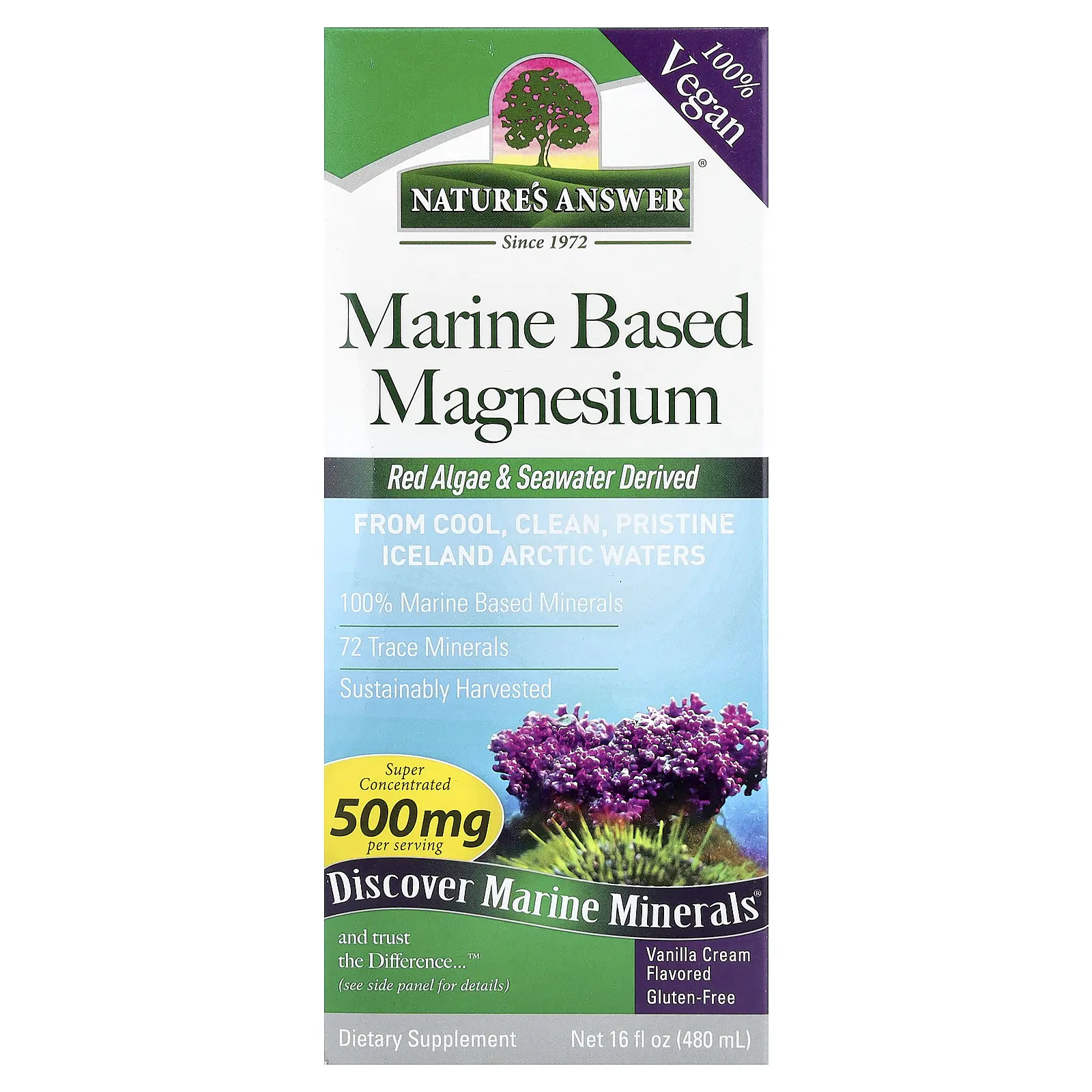 Nature's Answer Marine Based Magnesium, Vanilla Cream, 16 fl oz (480 ml)
