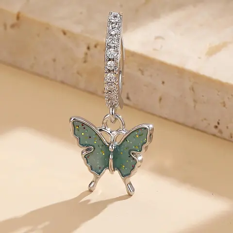 Women's Elegant Y2k Rhinestone Decor Butterfly Design Belly Ring, Bellybar, Exquisite Trendy Belly Piercing Jewelry, Body Piercings, Chic Vintage Body Jewelry, Belly Button Piercing for Party Decor, Body Jewellery