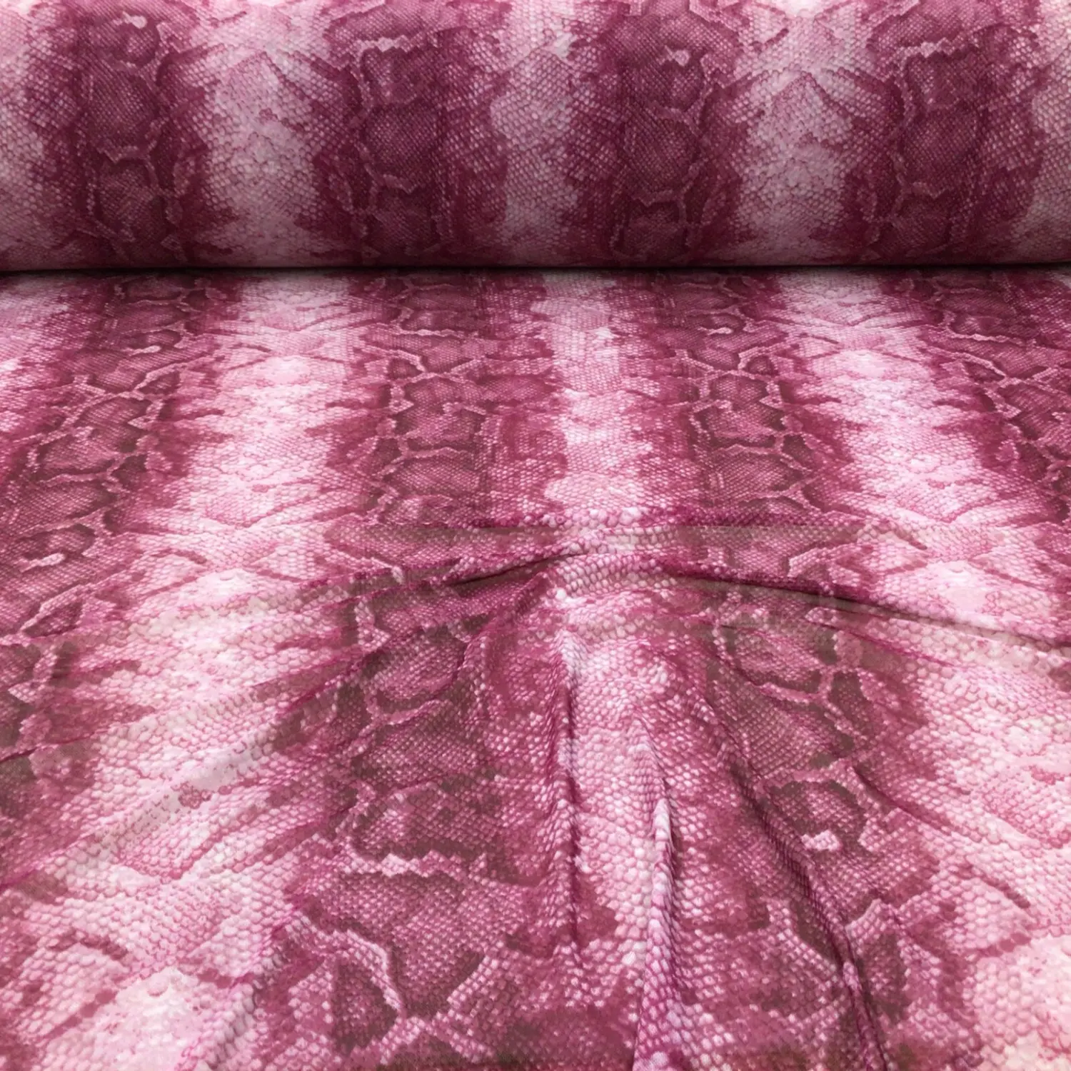 PowerNet Stretch Mesh Nylon Spandex Sheer Printed Snake Skin Burgundy Z502