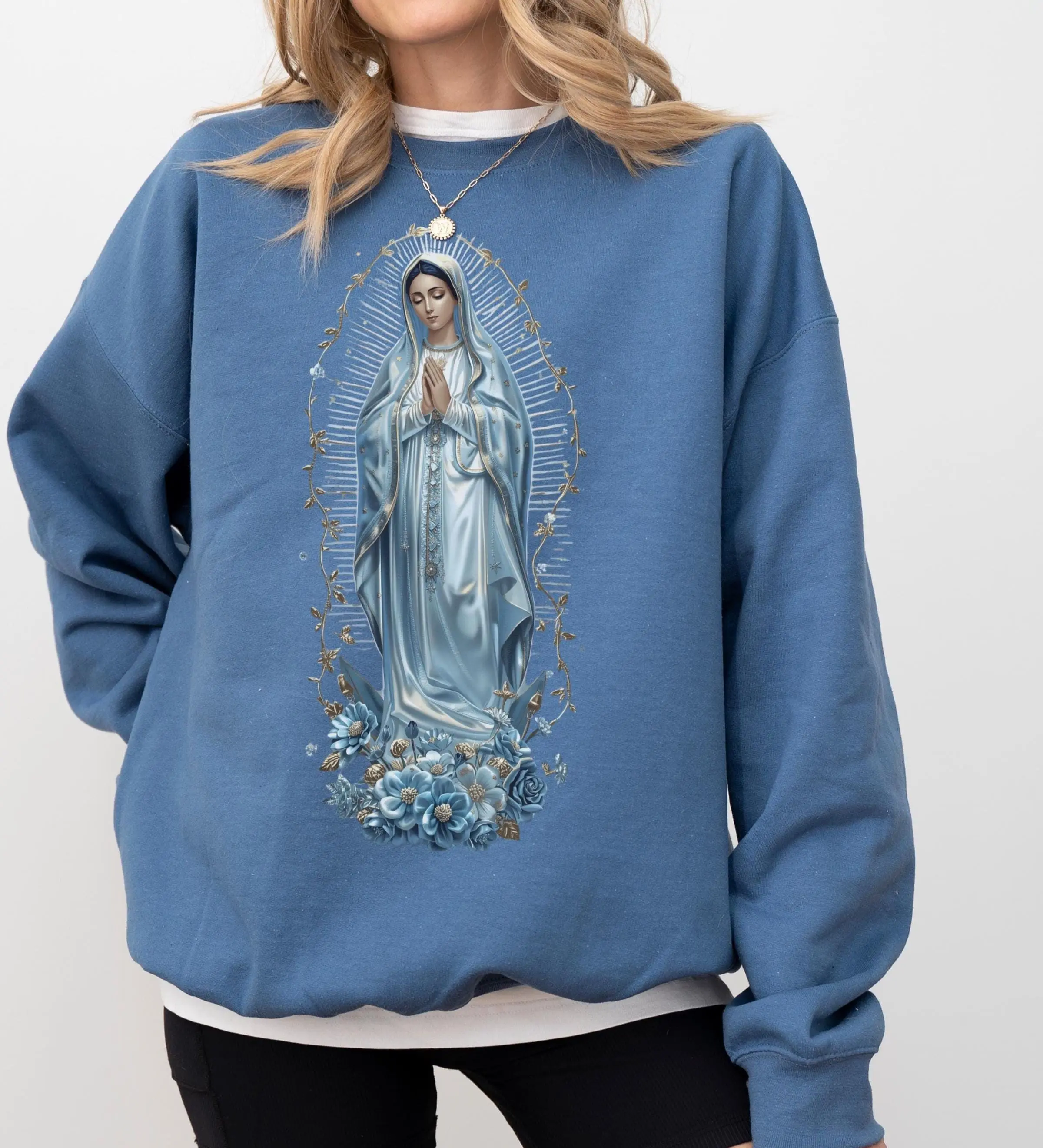 Our Lady of Guadalupe Virgin Mary Sweater – Cozy Christian Apparel, Religious Gift for Everyday Wear