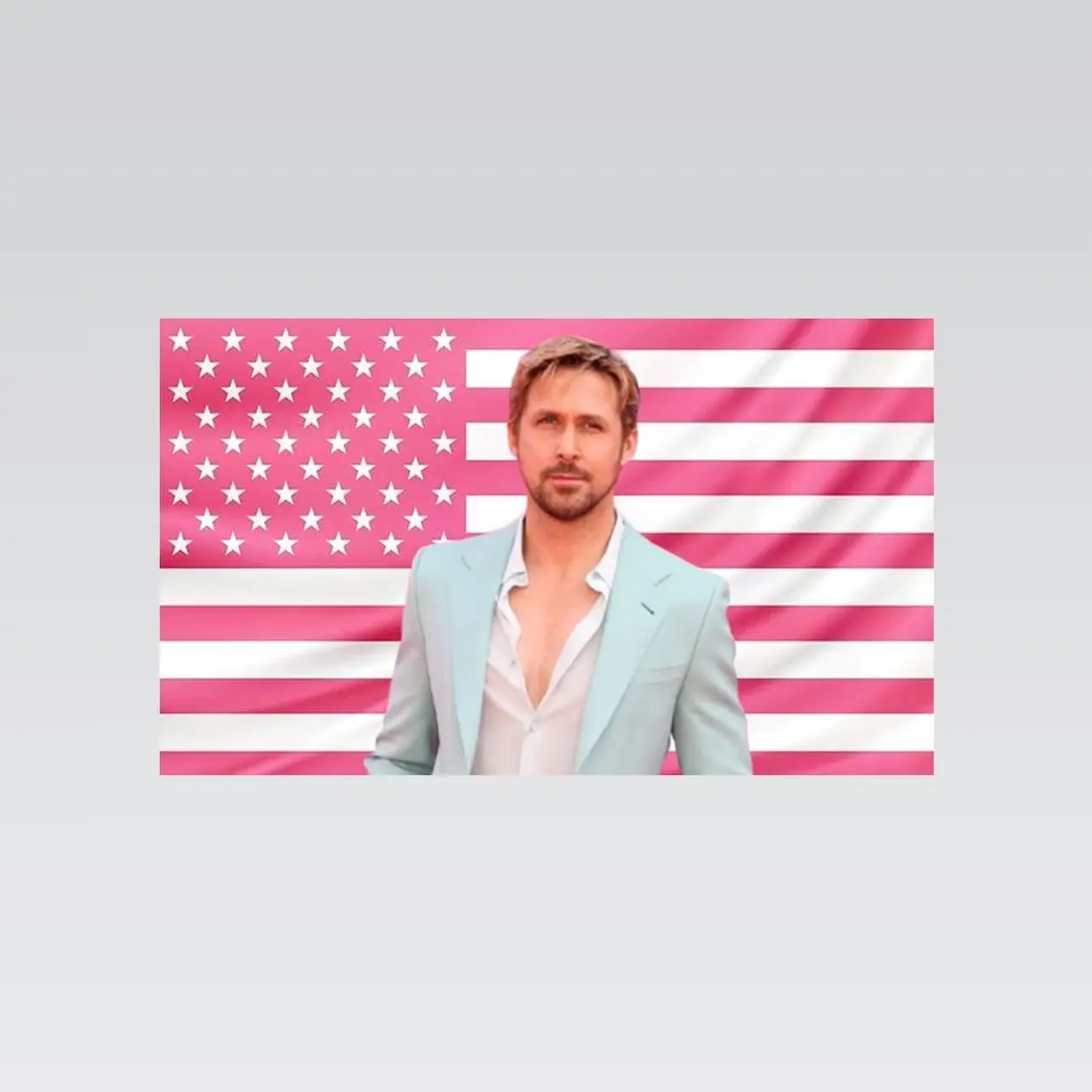 Ryan Gosling Pink American Flag Tapestry – Actor Wall Art | Aesthetic Pink Flag | Celebrity Fan Decor | Hollywood Room Gift