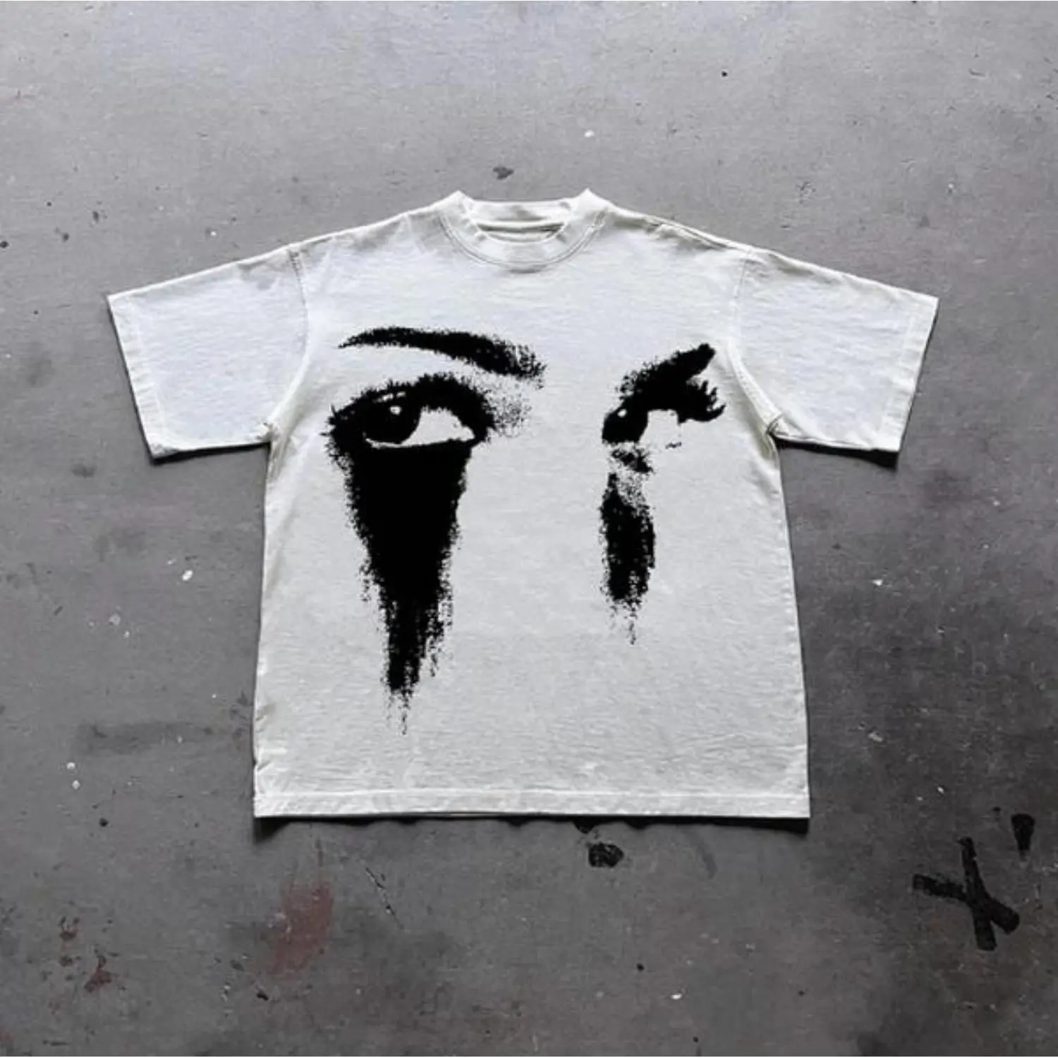 Vintage Portrait Graphic Print Cotton Casual T-Shirt Unisex Y2k Style Ideal Gift for Men and Women