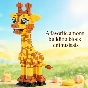 Happy Giraffe 1009pcs 3D Puzzle, Trendy Toy, Decorative Statue, DIY Ornament, Christmas, Halloween Gift, Office, Bedroom, Bar Decoration