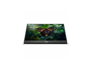 AOC 16E10 - 15.6 inch Portable Monitor, LED, FHD, 2xUSB-C, Mini-HDMI, 3 Year Manufacturer Warranty - 16" - 15.6" Viewable - In-plane Switching (IPS) Technology - LED Backlight - 1920 x 1080